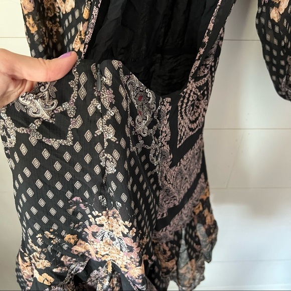 Free People Seven Wonders Black and Pink Floral Mini Dress - Picture 7 of 11